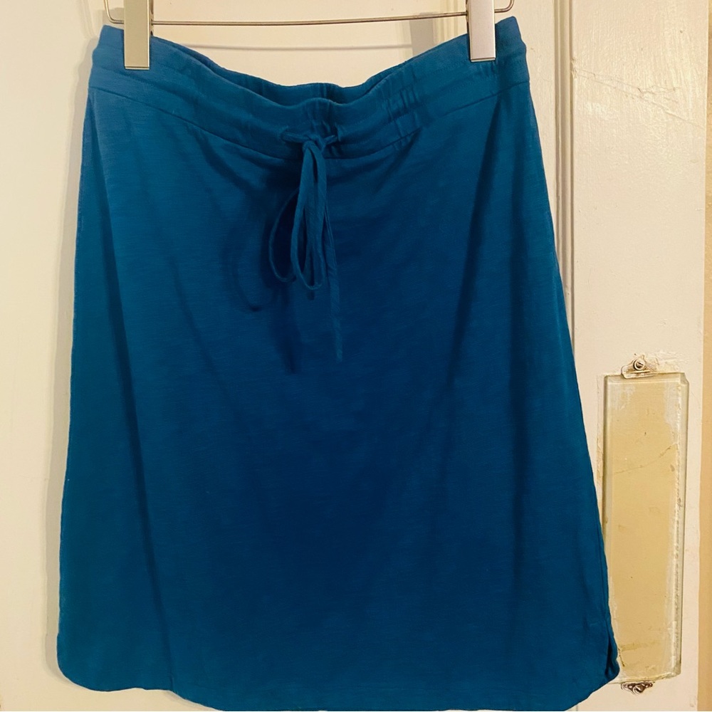 Mododoc Women's Blue Cotton Elastic Waist Drawstring Skirt Size S.